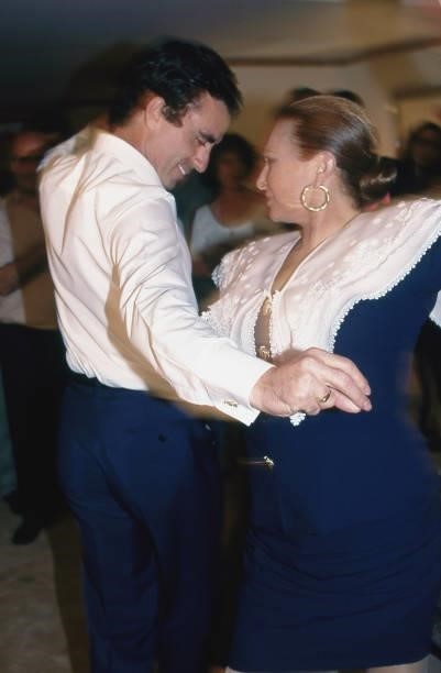 Spanish bullfighter Jiose Ortega Cano dancing with his wife Spanish actress and singer Rocio Jurado, Madrid, Spain, 1994.