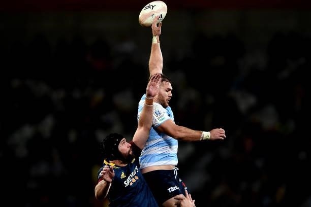 Jack Whetton of the Waratahs fails to secure the ball from a lineout during the round four Super Rugby Trans-Tasman match between the Highlanders and...