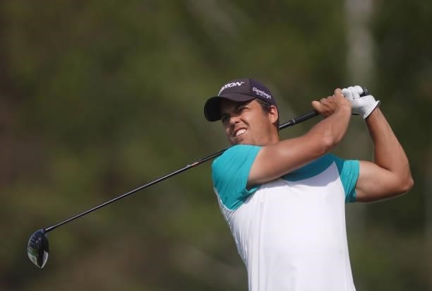 Borja Virto of Spain in action during Day Three of the D+D REAL Czech Challenge at Golf & Spa Kuneticka Hora on June 05, 2021 in Dritec, Hradec...