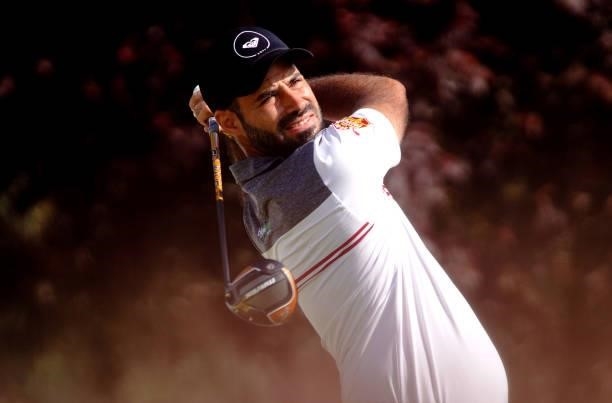 Santiago Tarrio of Spain in action during Day Three of the D+D REAL Czech Challenge at Golf & Spa Kuneticka Hora on June 05, 2021 in Dritec, Hradec...