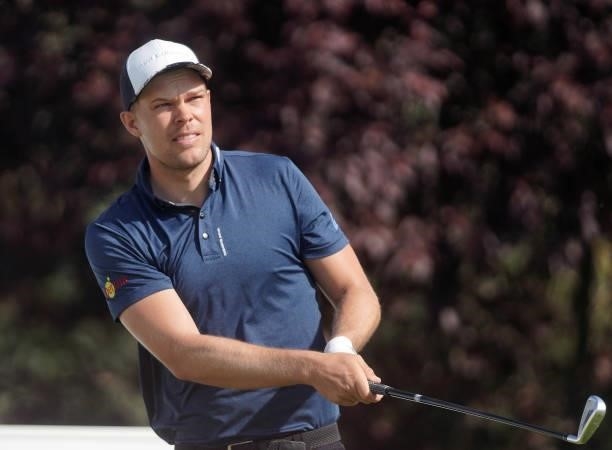 Martin Simonsen of Denmark in action during Day Three of the D+D REAL Czech Challenge at Golf & Spa Kuneticka Hora on June 05, 2021 in Dritec, Hradec...