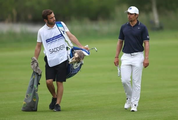 Adrien Saddier of France walks down the fourth hole during the first round of the Porsche European Open at Green Eagle Golf Course on June 05, 2021...
