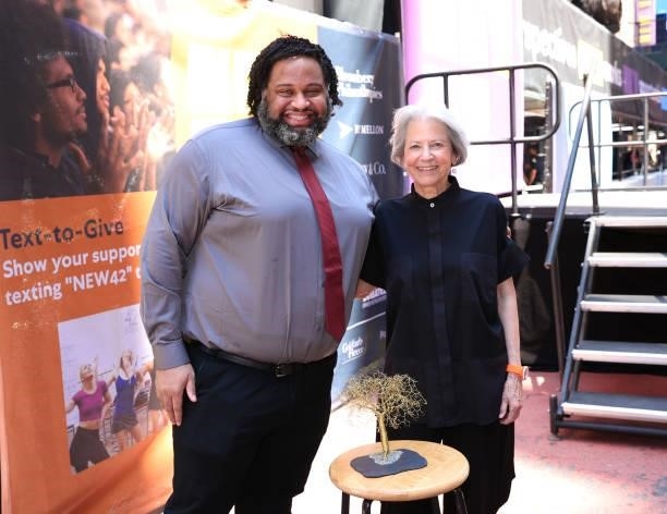 DeAngelo Blanchard and Jody Gottfried Arnhold attend Let’s Get This Show on the Street: New 42 Celebrates Arts Education on 42nd Street on June 05,...