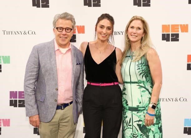 New 42 President & CEO Russell Granet, Sara Bareilles, and New 42 Board Chairman Fiona Howe Rudin attend Let’s Get This Show on the Street: New 42...