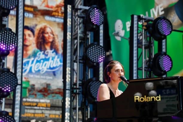 Sara Bareilles performs at Let’s Get This Show on the Street: New 42 Celebrates Arts Education on 42nd Street on June 05, 2021 in Times Square New...