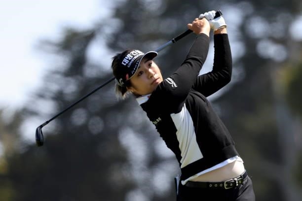 Jeongeun Lee6 of South Korea hits her tee shot on the fourth hole during the third round of the 76th U.S. Women's Open Championship at The Olympic...