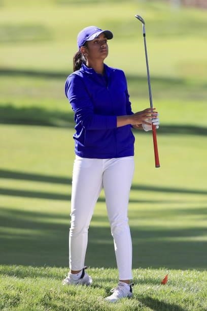 Megha Ganne of the United States hits an approach shot on the 13th hole during the third round of the 76th U.S. Women's Open Championship at The...