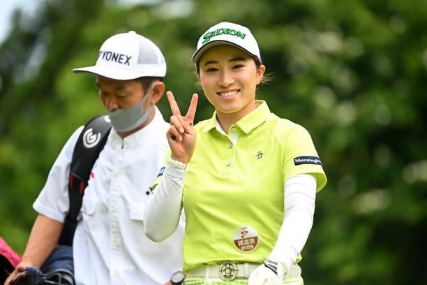 Rieru Shibusawa of Japan poses on the 2nd hole during the final round of Yonex Ladies at Yonex Country Club on June 6, 2021 in Nagaoka, Niigata,...