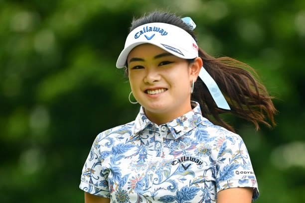 Yui Kawamoto of Japan smiles on the 2nd hole during the final round of Yonex Ladies at Yonex Country Club on June 6, 2021 in Nagaoka, Niigata, Japan.