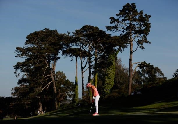 Lexi Thompson of the United States putts on the 17th hole during the third round of the 76th U.S. Women's Open Championship at The Olympic Club on...