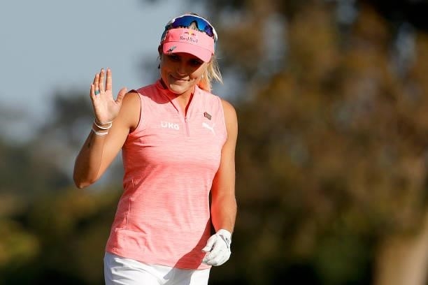 Lexi Thompson of the United States walks on the 17th hole during the third round of the 76th U.S. Women's Open Championship at The Olympic Club on...