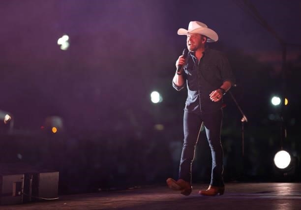 Country artist Justin Moore performs at Hop Springs on June 05, 2021 in Murfreesboro, Tennessee.