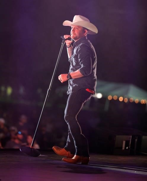 Country artist Justin Moore performs at Hop Springs on June 05, 2021 in Murfreesboro, Tennessee.
