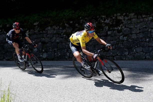 Richie Porte of Australia and Team INEOS Grenadiers yellow leader jersey during the 73rd Critérium du Dauphiné 2021, Stage 8 a 147km stage from La...