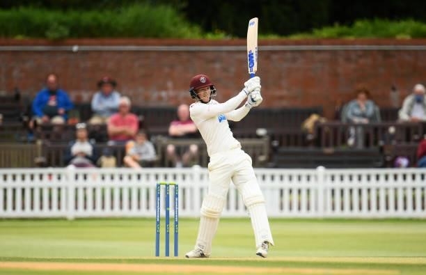 George Bartlett of Somerset plays a shot during Day Four of the LV= Insurance County Championship match between Somerset and Hampshire at The Cooper...