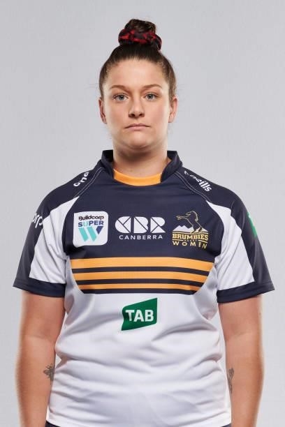Harriet Elleman poses for a photo during the ACT Brumbies Super W headshots session at BrumbiesHQ on June 05, 2021 in Canberra, Australia.