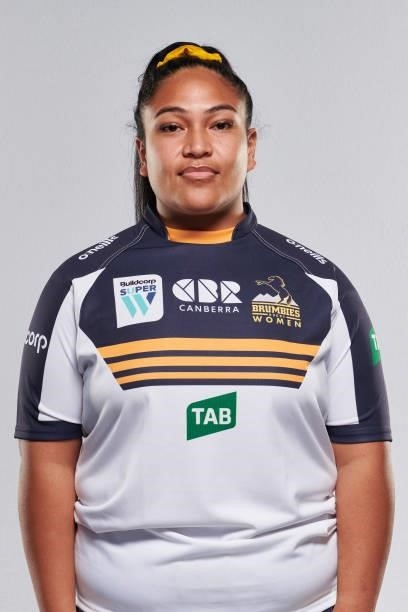 Iris Verebalavu poses for a photo during the ACT Brumbies Super W headshots session at BrumbiesHQ on June 05, 2021 in Canberra, Australia.