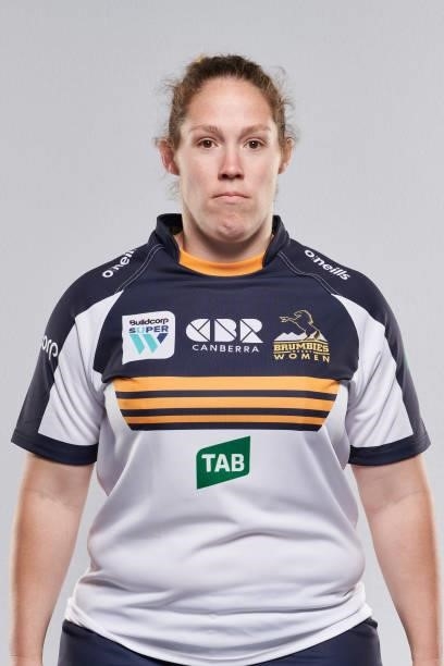 Kimberley Fyfe poses for a photo during the ACT Brumbies Super W headshots session at BrumbiesHQ on June 05, 2021 in Canberra, Australia.