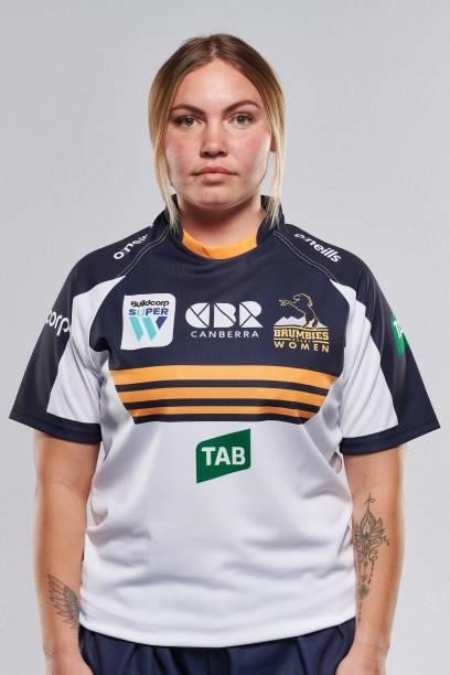 Niki Paterson poses for a photo during the ACT Brumbies Super W headshots session at BrumbiesHQ on June 05, 2021 in Canberra, Australia.