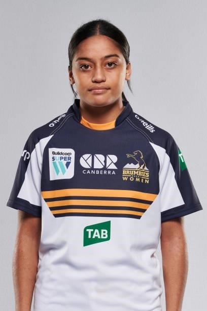 Gisela Vea poses for a photo during the ACT Brumbies Super W headshots session at BrumbiesHQ on June 05, 2021 in Canberra, Australia.
