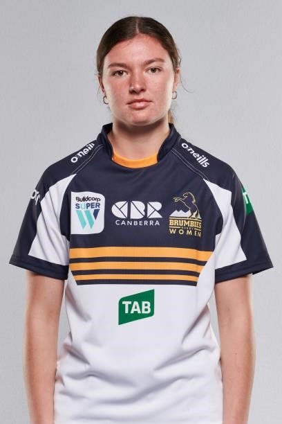 Makayla Morris poses for a photo during the ACT Brumbies Super W headshots session at BrumbiesHQ on June 05, 2021 in Canberra, Australia.
