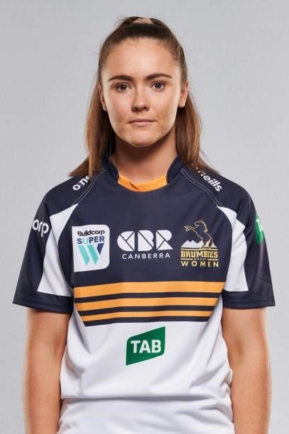 Jane Garraway poses for a photo during the ACT Brumbies Super W headshots session at BrumbiesHQ on June 05, 2021 in Canberra, Australia.