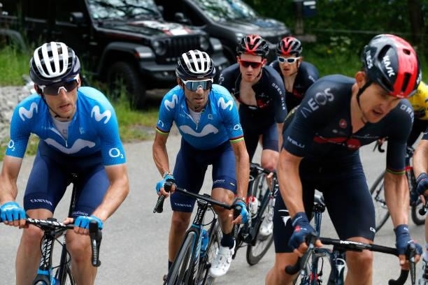 Alejandro Valverde Belmonte of Spain and Movistar Team during the 73rd Critérium du Dauphiné 2021, Stage 8 a 147km stage from La Léchère-Les-Bains to...
