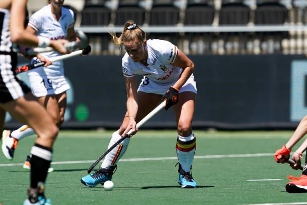 Elena Sotgiu of Belgium during the Euro Hockey Championships match between Germany and Belgium at Wagener Stadion on June 6, 2021 in Amstelveen,...