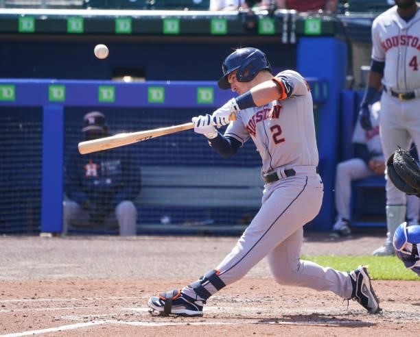 Alex Bregman of the Houston Astros bats during the game against the Toronto Blue Jays at Sahlen Field on June 5, 2021 in Buffalo, New York.
