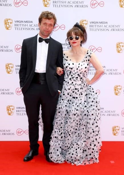 Rye Holmboe and Helena Bonham-Carter attend the Virgin Media British Academy Television Awards 2021 at Television Centre on June 06, 2021 in London,...