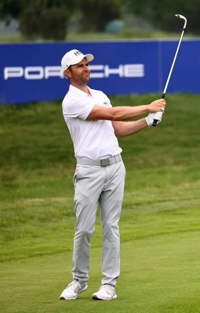 Marcel Schneider of Germany on the 6th hole during the second round of The Porsche European Open at Green Eagle Golf Course on June 06, 2021 in...