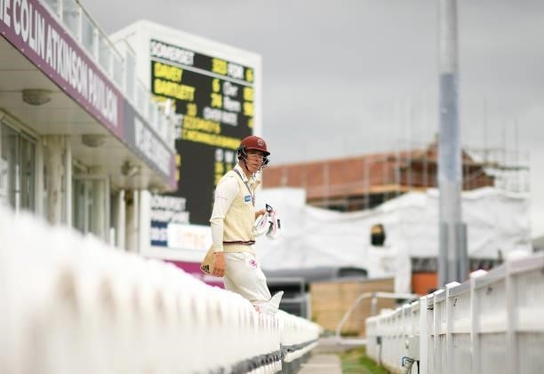 Tom Banton of Somerset makes their way out to bat during Day Four of the LV= Insurance County Championship match between Somerset and Hampshire at...
