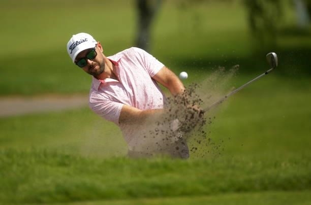Robbie van West of the Netherlands in action during the play-off round of Day Four of the D+D REAL Czech Challenge at Golf & Spa Kuneticka Hora on...