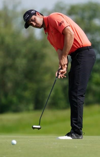 Julien Brun of France in action during Day Four of the D+D REAL Czech Challenge at Golf & Spa Kuneticka Hora on June 06, 2021 in Dritec, Hradec...