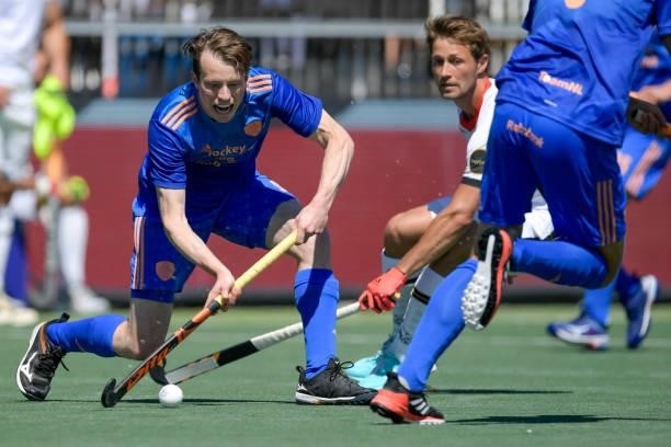 Seve van Ass of the Netherlands during the Euro Hockey Championships match between Germany and Netherlands at Wagener Stadion on June 6, 2021 in...