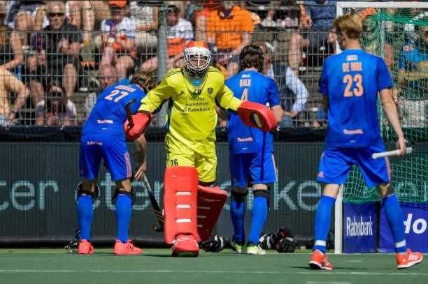 Goalkeeper Pirmin Blaak of the Netherlands during the Euro Hockey Championships match between Germany and Netherlands at Wagener Stadion on June 6,...