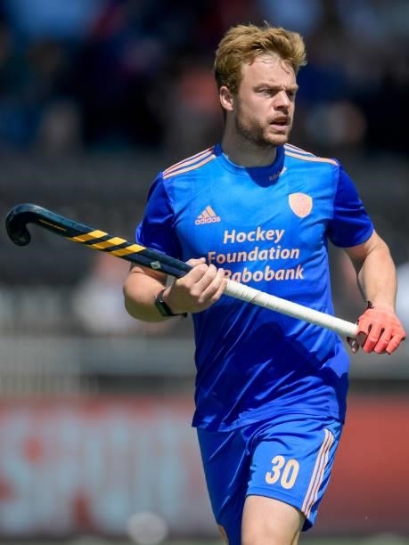 Mink van der Weerden of the Netherlands during the Euro Hockey Championships match between Germany and Netherlands at Wagener Stadion on June 6, 2021...