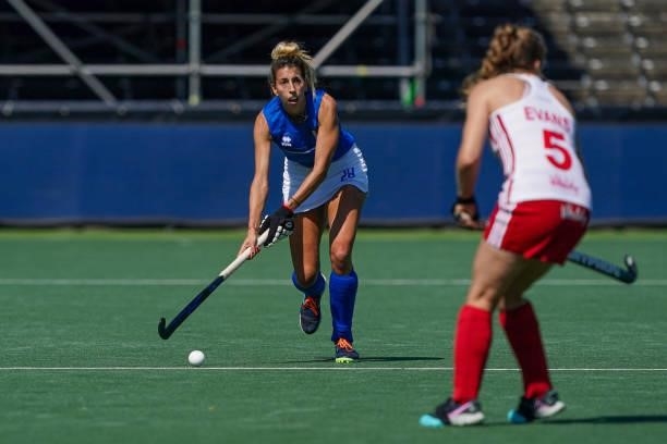 Ivanna Pessina of Italy during the Euro Hockey Championships match between England and Italy at Wagener Stadion on June 6, 2021 in Amstelveen,...