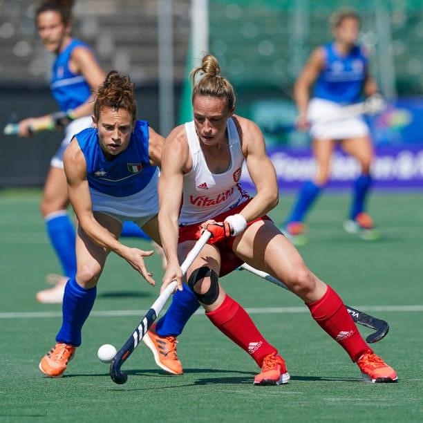 Susannah Townsend of England during the Euro Hockey Championships match between England and Italy at Wagener Stadion on June 6, 2021 in Amstelveen,...
