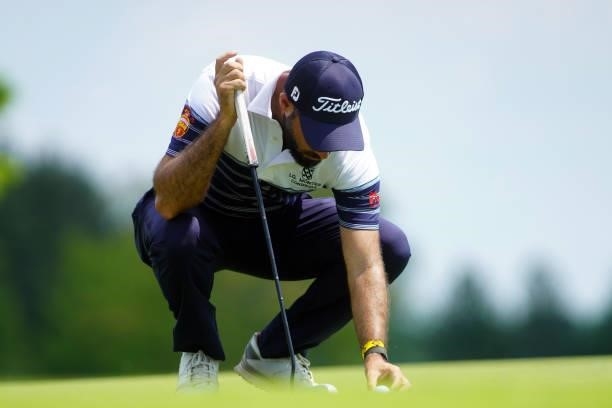Santiago Tarrio of Spain in action during Day Four of the D+D REAL Czech Challenge at Golf & Spa Kuneticka Hora on June 06, 2021 in Dritec, Hradec...