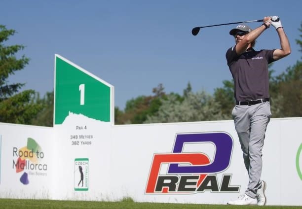 Christofer Blomstrand of Sweden in action during Day Four of the D+D REAL Czech Challenge at Golf & Spa Kuneticka Hora on June 06, 2021 in Dritec,...