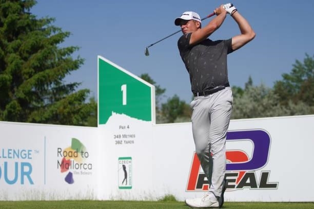Niklas Noorgard Moller of Denmark in action during Day Four of the D+D REAL Czech Challenge at Golf & Spa Kuneticka Hora on June 06, 2021 in Dritec,...