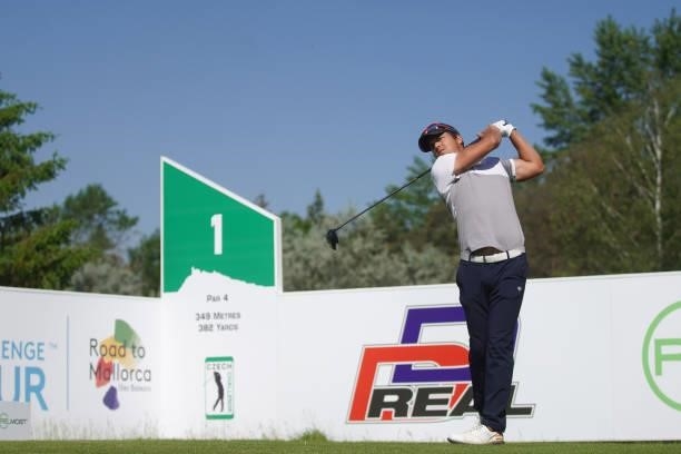 Borja Virto of Spain in action during Day Four of the D+D REAL Czech Challenge at Golf & Spa Kuneticka Hora on June 06, 2021 in Dritec, Hradec...
