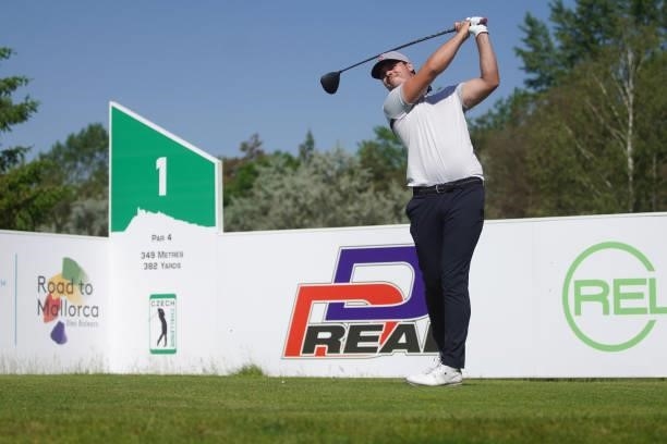 Kristian Krogh Johannessen of Norway in action during Day Four of the D+D REAL Czech Challenge at Golf & Spa Kuneticka Hora on June 06, 2021 in...
