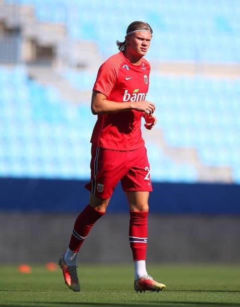 Erling Haaland of Norway looks on during a friendly match between Norway and Grecee at Estadio La Rosaleda on June 06, 2021 in Malaga, Spain.