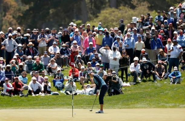 Lexi Thompson of the United States putts on the eighth hole during the final round of the 76th U.S. Women's Open Championship at The Olympic Club on...