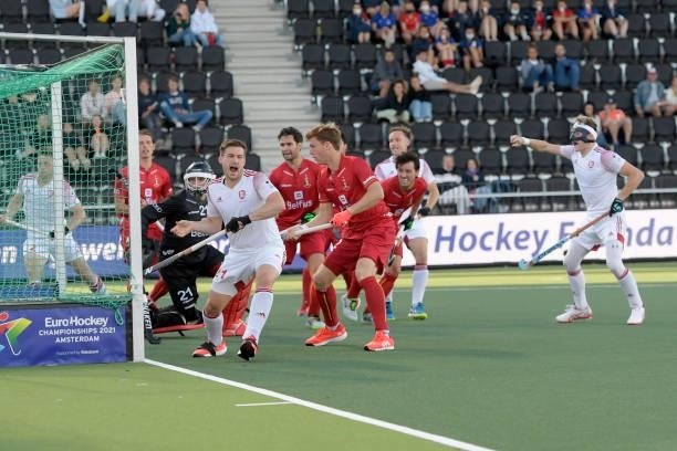 Liam Ansell of England during the Euro Hockey Championships match between England and Belgium at Wagener Stadion on June 6, 2021 in Amstelveen,...