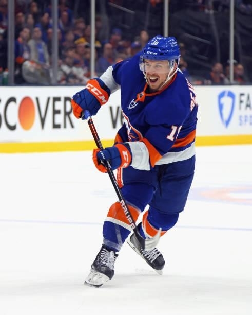 Anthony Beauvillier of the New York Islanders skates against the Boston Bruins in Game Four of the Second Round of the 2021 NHL Stanley Cup Playoffs...