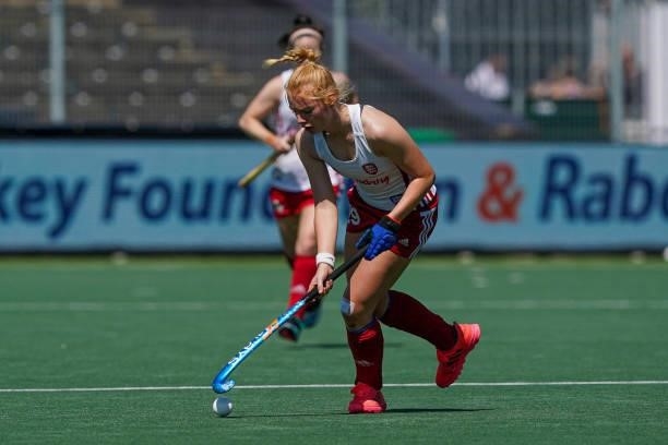 Catherine Ledesma of England during the Euro Hockey Championships match between England and Italy at Wagener Stadion on June 6, 2021 in Amstelveen,...