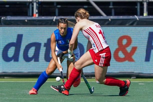 Luciana Fernandez of Italy during the Euro Hockey Championships match between England and Italy at Wagener Stadion on June 6, 2021 in Amstelveen,...